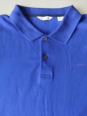 Calvin Klein Blue Short Sleeve Polo Shirt in Size Large